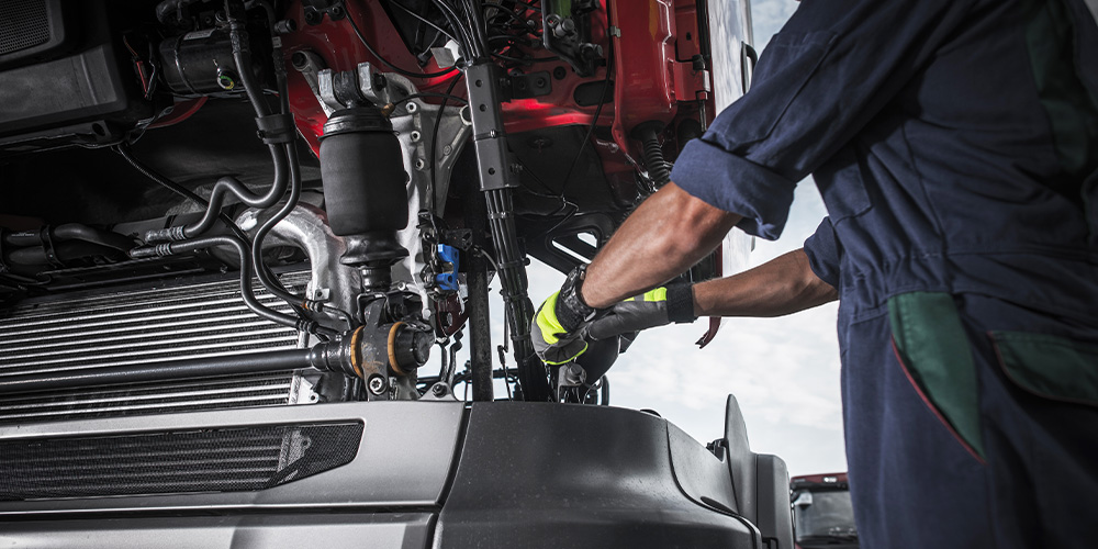 Image of The Truck Being Service